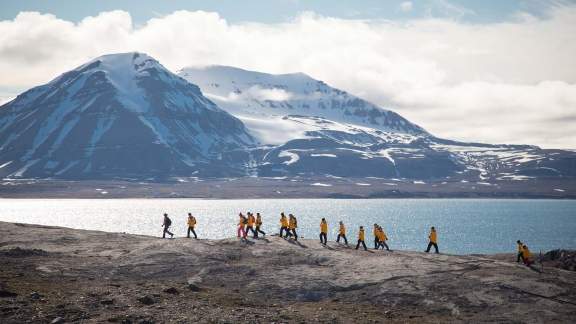 Passengers Hiking in Svalbard